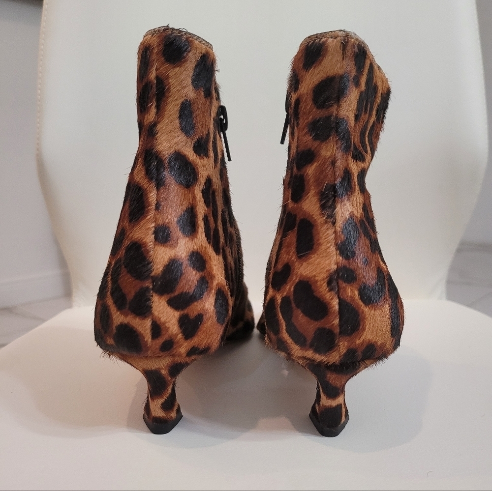 Gianni Bini Leopard Print Ankle Boots Size 6.5M New Made in Brazil - Picture 3 of 10